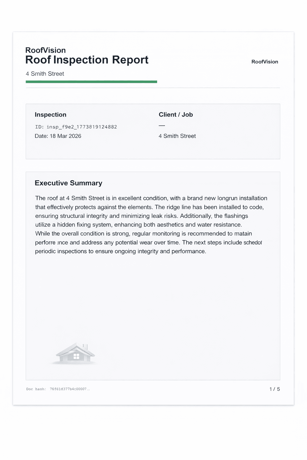 RoofVision sample report